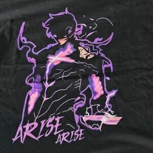 Solo Leveling Arise Sung Jinwoo Graphic T-Shirt Black Mens Size M/L Anime Manhwa